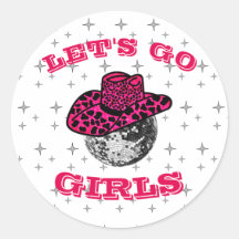 Disco Cowgirl Sticker mit Sternenmuster