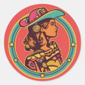 Disco Cowgirl Stickers – Retro Western Party Vibes (Vorderseite)