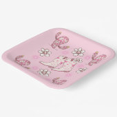 Disco-Cowgirl-Stiefel-Kaktus und Blumen Pappteller (Gewinkelt)