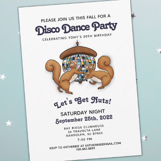 Disco Dance Eichhörnchen Geburtstag Einladung