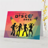Disco dance floor retro multicolor celebration karte (Gelbe Blume)
