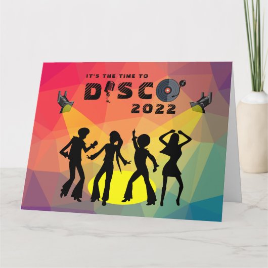 Disco dance floor retro multicolor celebration karte (Vorderseite)