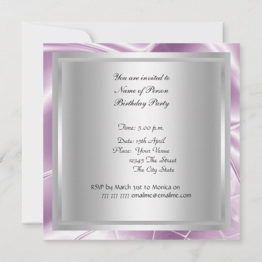 Disco Dance Geburtstagsparty Einladung (Rückseite)