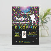 Disco Dance Geburtstagsparty Einladung Boy (Stehend Vorderseite)