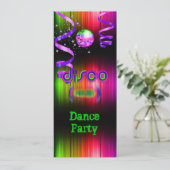 Disco Dance Partys Mirror Ball Einladung (Stehend Vorderseite)