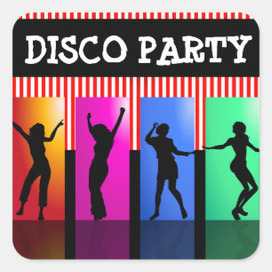 Disco Dancing 70er Themed Geburtstagsparty Sticker