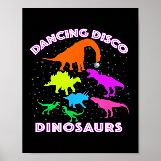 Disco Dancing Dinosaurs Prove Awesome Teacher Pres Poster (Vorne)