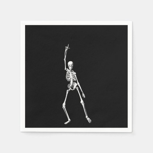 Disco Dancing Halloween Skeleton Napkin Serviette (Vorderseite)