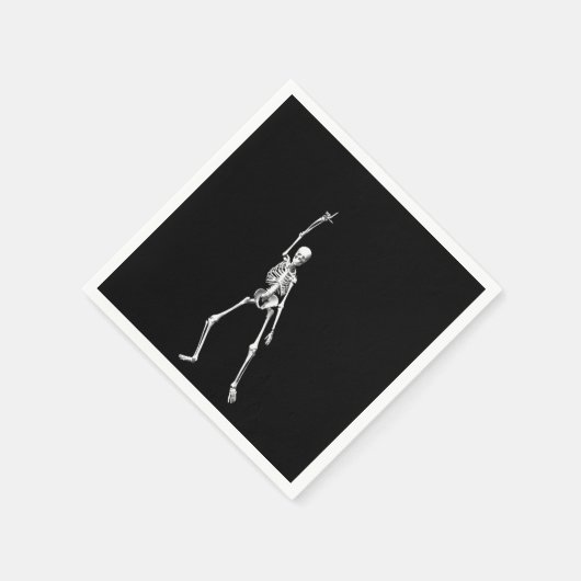 Disco Dancing Halloween Skeleton Napkin Serviette (Ecke)