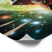 Disco Dancing Mann vor dem Disco Ball Poster (Ecke)