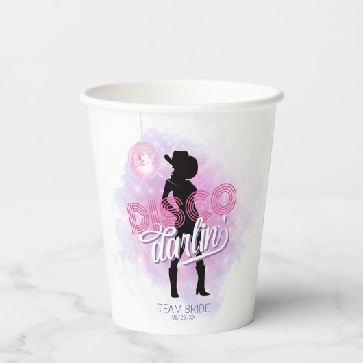 Disco Darlin' Bachelorette Team Bride ID928 Pappbecher (Rückseite)