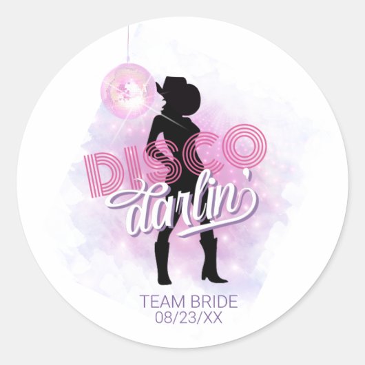 Disco Darlin' Bachelorette Team Bride ID928 Runder Aufkleber (Vorderseite)