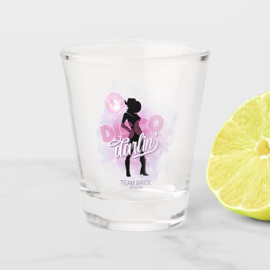 Disco Darlin' Bachelorette Team Bride ID928 Schnapsglas (Vorderseite)