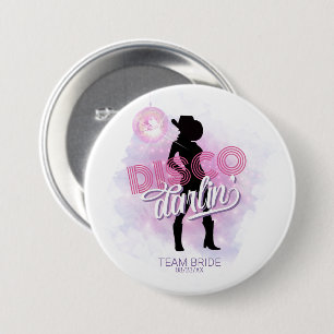 Disco Darlin' Junggesellinnen-Abschiedsteam Braut  Button