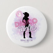 Disco Darlin' Junggesellinnen-Abschiedsteam Braut Button (Vorderseite)