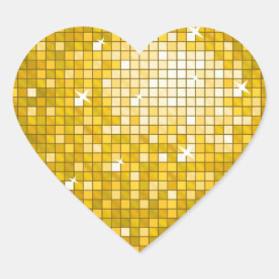 Disco deckt "Gold" Aufkleberherz mit Ziegeln Herz-Aufkleber