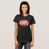 Disco deckt rotes "Diva" T - Shirtschwarzes mit T-Shirt (Vorne ganz)