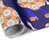 Disco der 1970er Jahre zwischen Blumengast Geschenkpapier (Rolleneckpunkt)