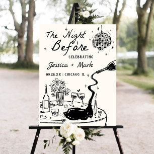 Disco Die Nacht vor der Hochzeit Begrüßungszeichen Poster