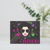 Disco ~ Disco Queen Funky 80er Music Postkarte (Stehend Vorderseite)