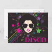 Disco ~ Disco Queen Funky 80er Music Postkarte (Vorne/Hinten)