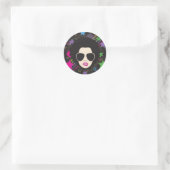 Disco ~ Disco Queen Funky 80er Music Runder Aufkleber (Tasche)