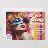 Disco-Diva 70er Disco-Einladung Einladung (Vorderseite)