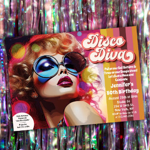 Disco-Diva 70er Disco-Einladung Einladung