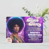 Disco Diva 70er Party Einladung (Stehend Vorderseite)