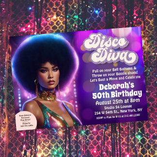 Disco Diva 70er Party Einladung