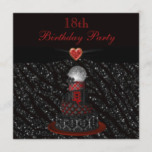 Disco-Diva-Kuchenzebra-Glitzer-Druck-18. Einladung