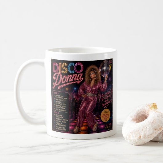 Disco Donna & Disco Dazzler Kaffeetasse (Mit Donut)