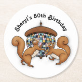 Disco Eichhörnchen-Party Runder Pappuntersetzer (Vorderseite)