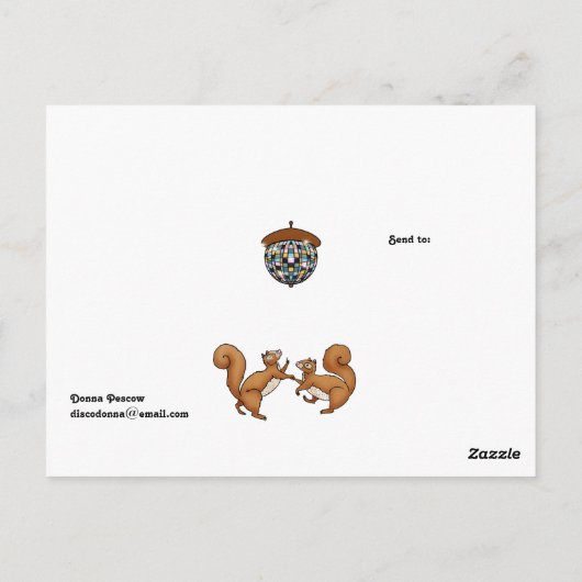 Disco Eichhörnchen Postkarte (Rückseite)