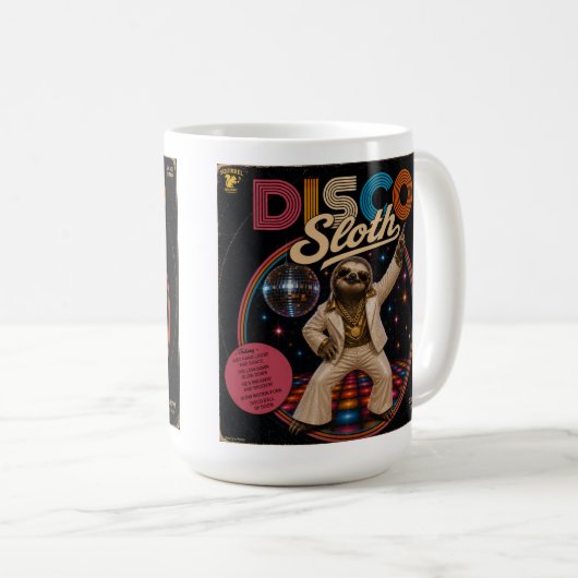 Disco Faultier Kaffeetasse (VorderseiteRechts)