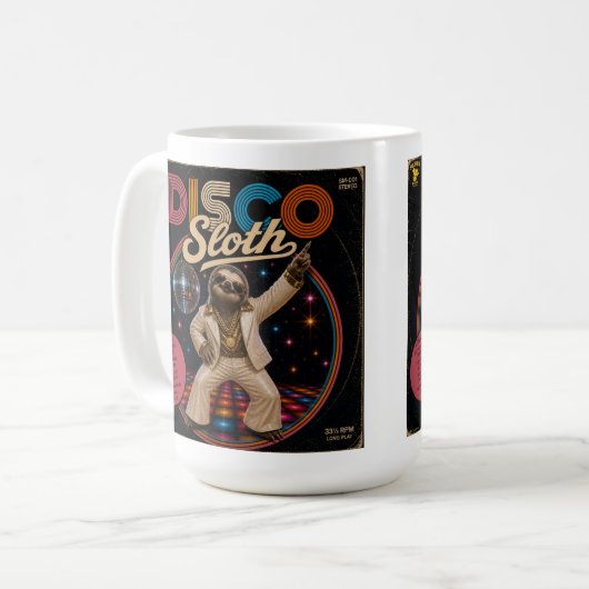 Disco Faultier Kaffeetasse (Vorderseite Links)