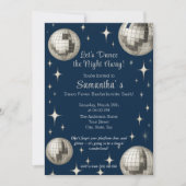 Disco Fieber Junggeselinnen-Abschied - Silver Disc Einladung (Vorderseite)