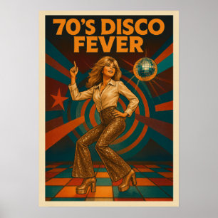 Disco Fieber V02 der 70er Poster