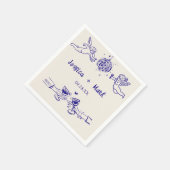 Disco Funky Retro Hand Drawn Wedkins Serviette (Ecke)