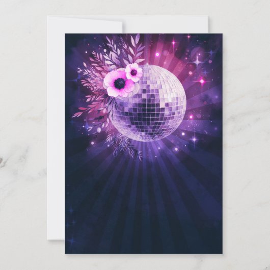 Disco Garden Party 70er Hot Pink Chic 30. Geburtst Einladung (Rückseite)