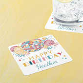 Disco Garden Party 70's Thema Geburtstag Rechteckiger Pappuntersetzer