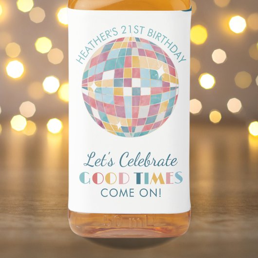 Disco Garden Party Custom Geburtstag Alkoholflaschenetikett