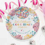 Disco Garden Party feiert Geburtstag Pappteller<br><div class="desc">Für Ihr leibliches Disco Garden Party Geburtstagsfest ist unsere niedliche Disco Geburtstagsfeier ein Muss. Mit einem spielerischen Disco-Balldesign in Pastellfarben, funkelnden Sternen und hübschen Blume verleiht dieser Teller Ihrem Geschirr eine Touch Retro-Spaß. Der farbenfrohe Text lautet "Feiern Sie gute Zeiten kommen", inspiriert von Disco-Texten, und ist damit perfekt für die...</div>