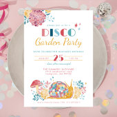 Disco Garden Party Niedliche Geburtstag Einladung