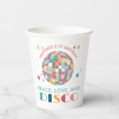 Disco Garden Party Peace, Liebe und Disco Pappbecher (Vorderseite)