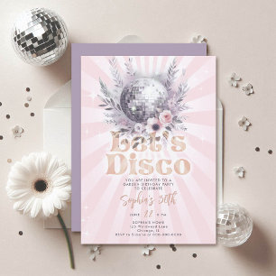 Disco-Gartenparty 70er Retro Pink 30. Geburtstag Einladung