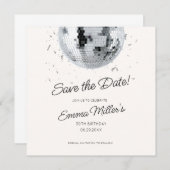 Disco Geburtstagsfeier Save the Date (Vorne/Hinten)