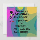 Disco Geburtstagsparty Einladungen (Rückseite)