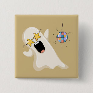 Disco-Geist mit Sternbrille Button
