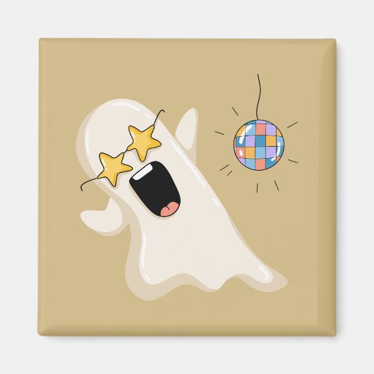 Disco-Geist mit Sternbrille Magnet (Vorne)